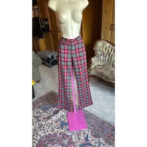 Vintage 90s LEI plaid flared pants trousers